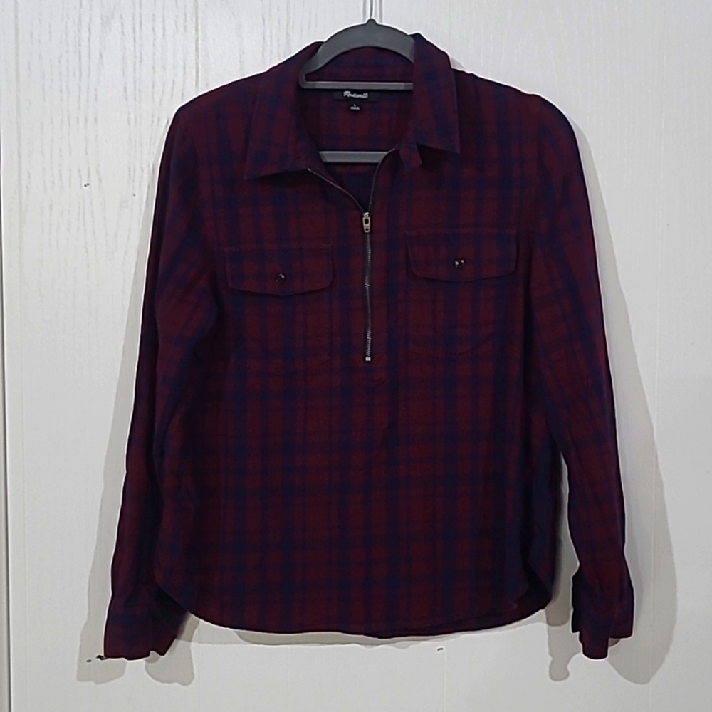 Madewell Mckinney Plaid Flannel Popover Shirt